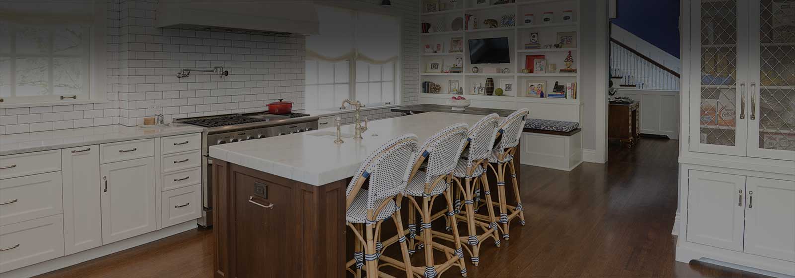 Elegant white kitchen transformation design photo in Kenilworth