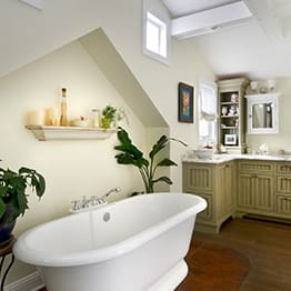 Elegant white bathroom remodeling in Chicago